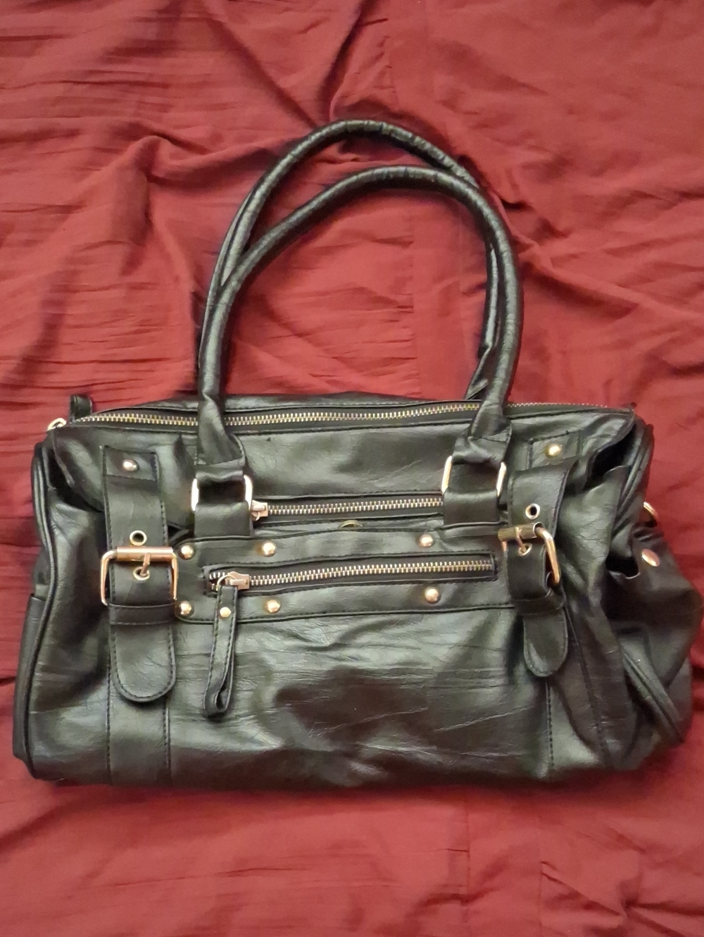 Classic Black Leather Shopper Tote - Stylish Everyday Handbag